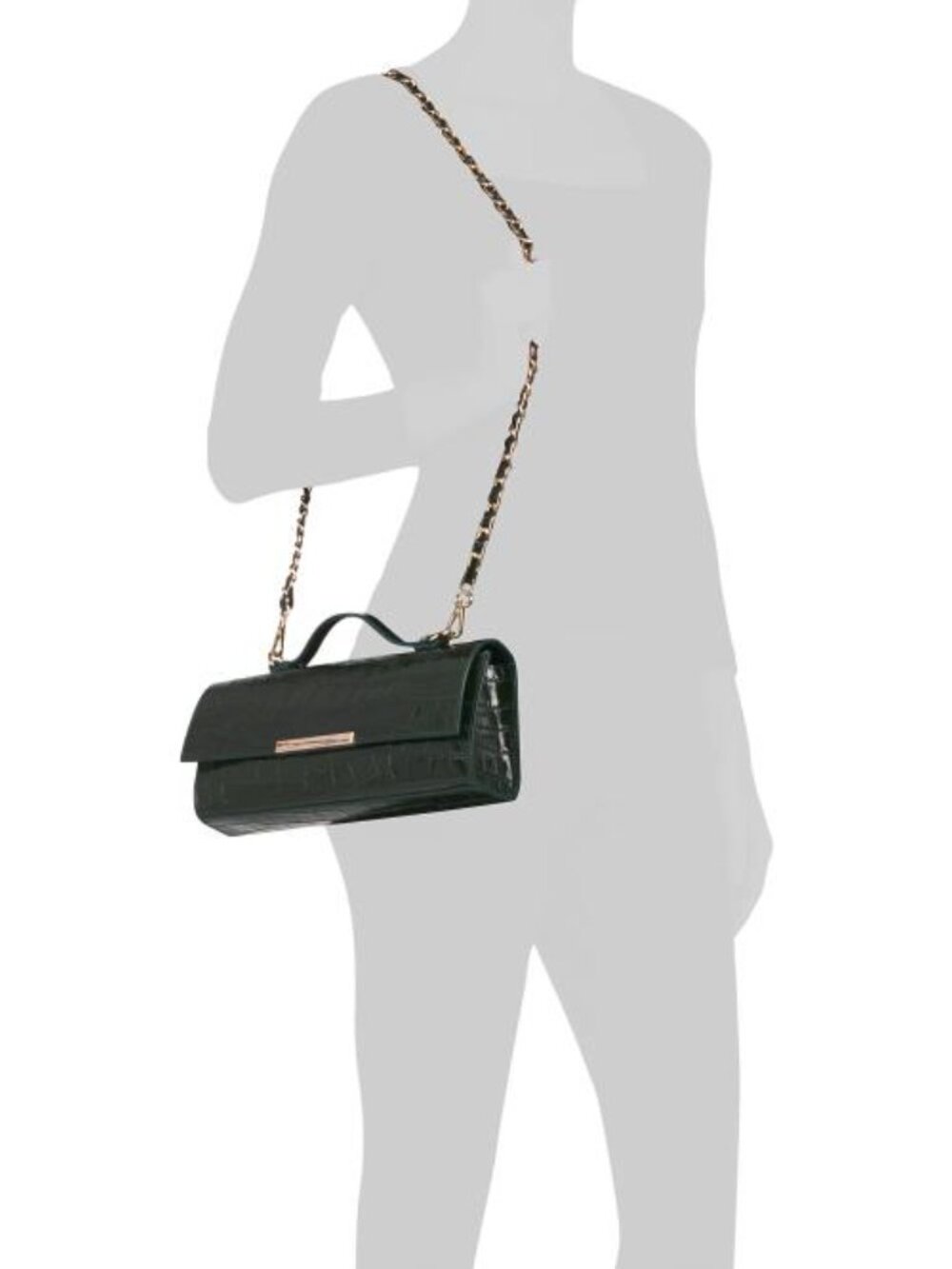 DIVINA FIRENZE Made In Italy Leather Crocodile Top Handle Clutch - Picture 5 of 5